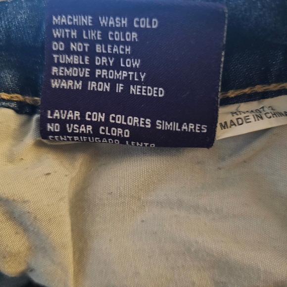 Vigoss Women's Blue Wash Bootcut Distressed Bleach Splatter Denim Jeans Size 15 - Picture 9 of 11